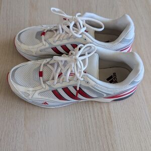 Adidas White and Red Running Shoes